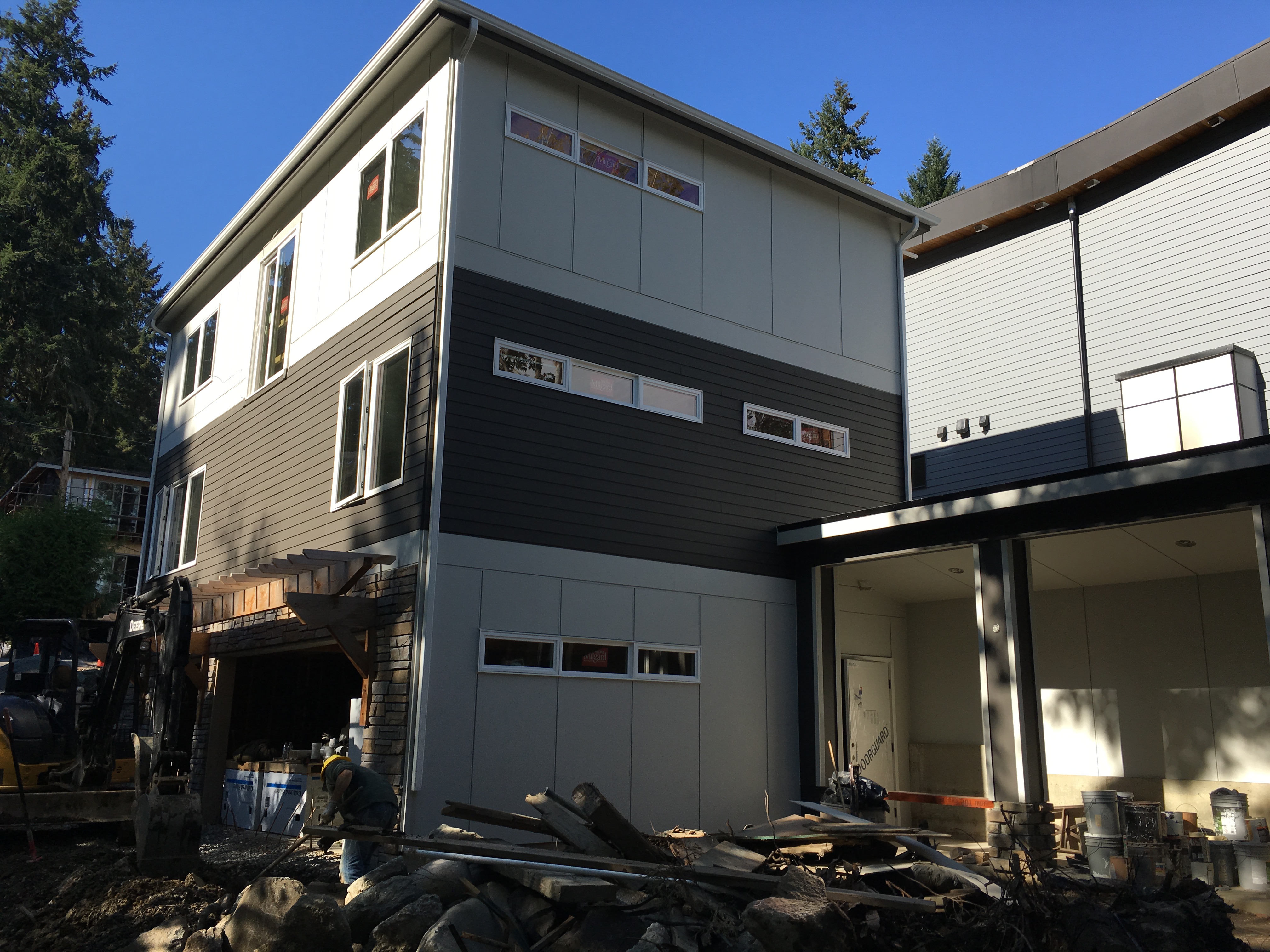 Contemporary Mercer Island house under construction